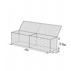 Габион ГСИ-К-2,0х0,5х0,5-С80-3,0-Ц