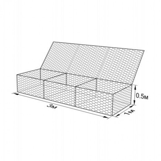 Габион ГСИ-К-3,0х1,0х0,5-С60-2,4-Ц